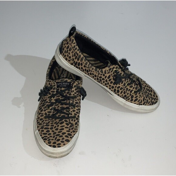 Sperry Top Sider Women's 8.5M Sneakers Animal Print Pier Wave Slip-on Canvas - Picture 1 of 11